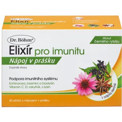 Dr. Böhm Elixír pro imunitu s příchutí černého rybízu 30 sáčků – Hledejceny.cz