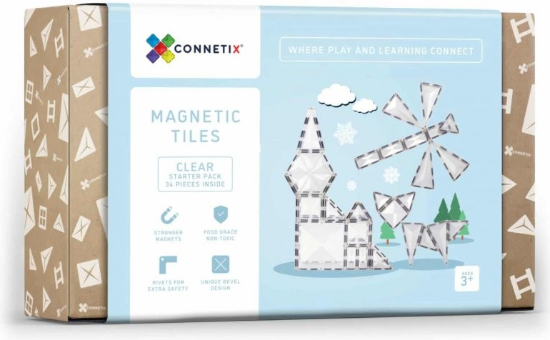 Connetix Tiles 34 ks Clear Pack