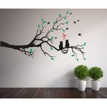 WALLVINIL Samolepky na zeď - Větev a zamilované kočky rozměry 90x52 cm – Sleviste.cz