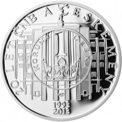 Česká mincovna Oslava 20. výročí ČNB a české měny 200 Kč 2013 stříbrná mince Proof 13 g – Zboží Dáma