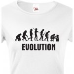 Bezvatriko.cz Dámské tričko s potiskem Evoluce IT Bílá – Zboží Dáma