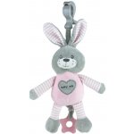 Baby Mix edukační hrající plyšová hračka s klipem králík růžový – Zboží Mobilmania