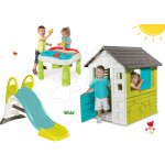 Smoby set domeček Pretty Blue skluzavky Toboggan KS a stolek 310064-5 – Sleviste.cz