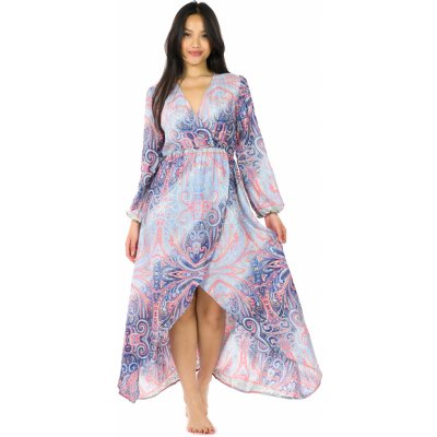 Himalife Šaty Paisley světle modrá s růžovou – Zboží Dáma