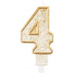 Godan Dortová svíčka číslo 4 zlatá – Sleviste.cz