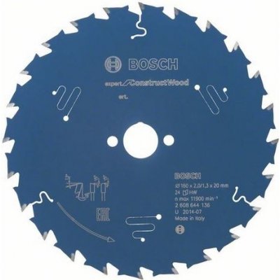 BOSCH Pilový kotouč expert for construct wood 160 x 20 x 20 mm 24