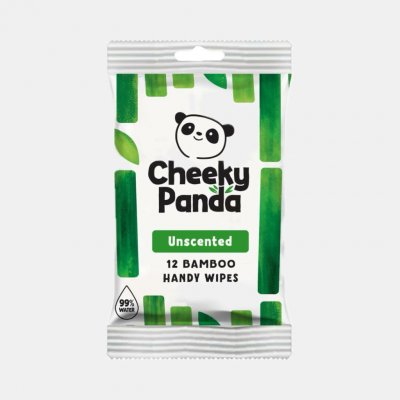 The Cheeky Panda Bambusové vlhčené ubrousky na ruce bez vůně cestovní 12 ks – Zboží Dáma