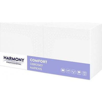 Harmony Professional ubrousky bílé obědové 33x33cm 2V celulóza 1 balení = 250 ks – Zbozi.Blesk.cz