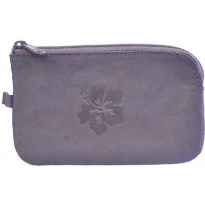 Klíčenka Dámská velká kožená 1039-A šedá s kytičkou HJP – Zboží Dáma