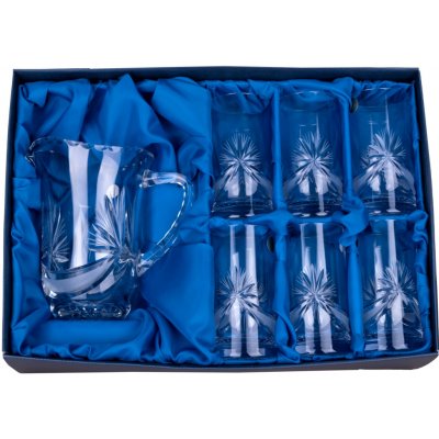 ONTE CRYSTAL Džbán se sklenicemi na vodu 350 ml Mašle Varianty setu: Džbán + 6 skleniček – Zboží Mobilmania