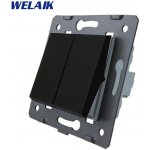 Welaik vypínač mechanický dvojitý ř. 6+6(5B) A722B - černý – Hledejceny.cz