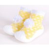 Dětská ponožkobota YO ponožky s gumovou podrážkou ponožkoboty dívčí žluté s květem