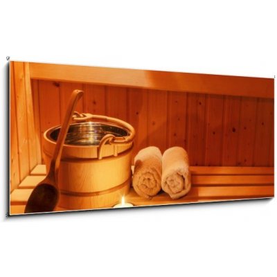 Obraz 1D - 120 x 50 cm - Wellness und Spa in der Sauna Wellness und Spa v sauně