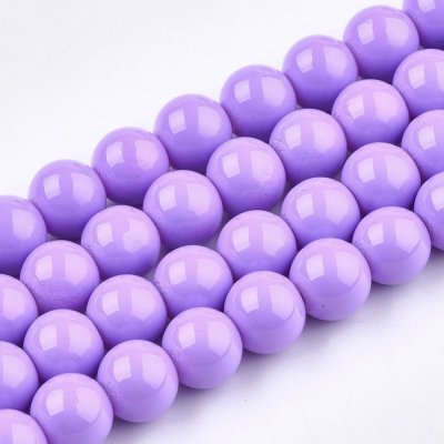 Skleněné korálky - pastelově fialové - ∅ 8 mm - 10 ks – Zboží Mobilmania