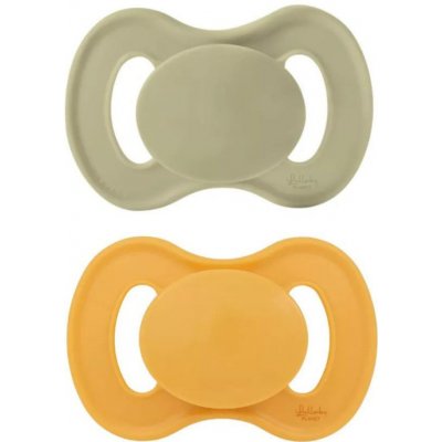 Lullaby Planet šidítko dudlík ortodontický silikon 2ks olivová/hořčicová – Sleviste.cz