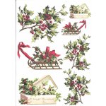 Itd. Collection Rýžový papír Cesmína a sáňky A4 – Zboží Dáma