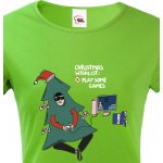 Bezvatriko.cz Dámské vánoční tričko Christmas wishlist play some games Zelená – Hledejceny.cz