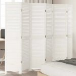 vidaXL Paraván 6dílný bílý masivní dřevo pavlovnie 358842 – Hledejceny.cz