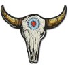 Nášivka Moto nášivka Tribal Buffalo Head XXL na záda 29 cm x 26 cm