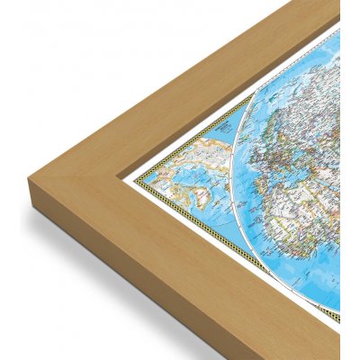 National Geographic Svět - nástěnná mapa Pacific Classic 183 x 120 cm Varianta: mapa v dřevěném rámu, Provedení: Pegi jádro ořechu – Zboží Dáma