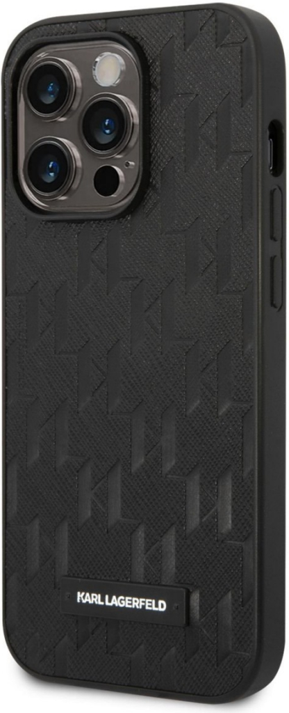 Pouzdro Karl Lagerfeld Saffiano Monogram iPhone 14 Pro černé