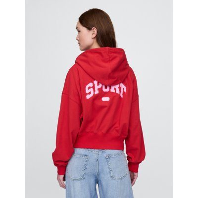 GAP Oversize mikina Heavyweight Červená – Zboží Mobilmania