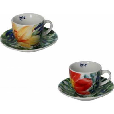 Brandani Sada dvou porcelánových šálků s podšálky na espresso GGG 90 ml – Zbozi.Blesk.cz