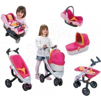 Smoby Set Maxi Cosi & Quinny 3v1 70 cm a autosedačka trio pastel