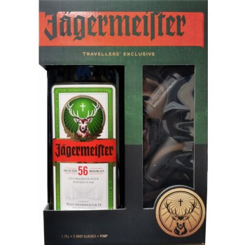 Jägermeister Travellers Exclusive 35% 1,75 l (dárkové balení 2 panáky)