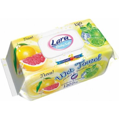 Lara vlhčené ubrousky grapefruit & lemon 100 ks klip – Sleviste.cz
