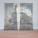 Sablio Záclony Parní lokomotiva v horách: 2ks 150x250cm – Hledejceny.cz