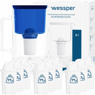 Wessper D2 BOROSILICATE 3 l modrý + filtr 10 ks – Zboží Mobilmania