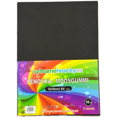 Pěnovka A4, tl. ca 2mm - černá, 10ks – Zboží Dáma