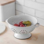 Garden Trading Smaltovaný cedník Classic, bílá barva, smalt – Zboží Mobilmania