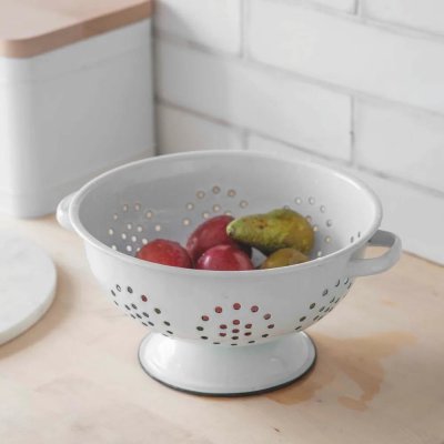 Garden Trading Smaltovaný cedník Classic, bílá barva, smalt – Zboží Mobilmania