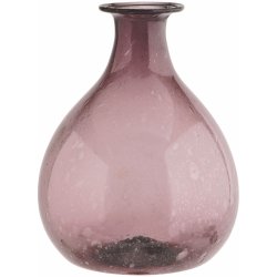 MADAM STOLTZ Váza z recyklovaného skla Dark Purple, fialová barva, sklo