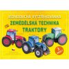 Vystřihovánka a papírový model zemědělská technika traktory jednoduchá vystřihovánka