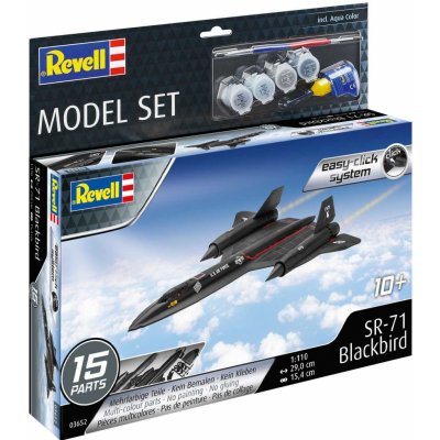 Revell Lockheed SR 71 Blackbird obsahuje barvy a lepidlo EasyClick ModelSet 63652 1:110