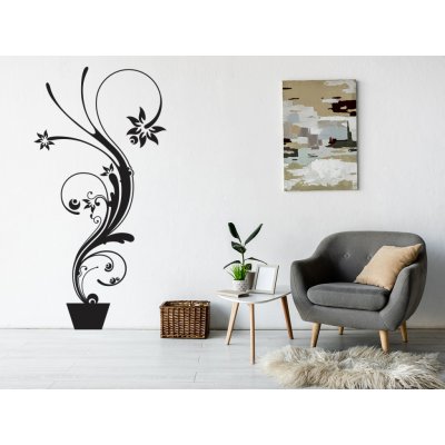 Nalepte.cz samolepka na zeď Rostlina v květináči, rozměry 25 x 50 cm – Hledejceny.cz