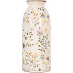 Béžová antik keramická váza se žlutými kvítky Ylla - Ø 8*20 cm - Clayre & Eef – Hledejceny.cz