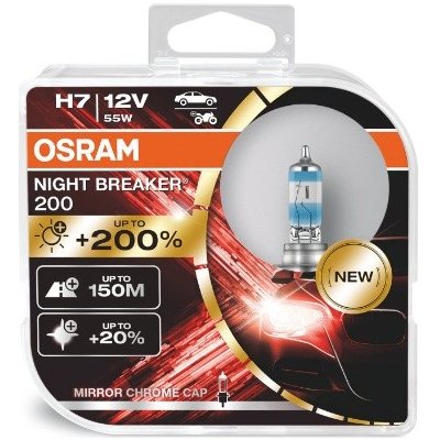 Osram 12V H7 55W PX26d Night Breaker 200 +200%, sada (2 ks)