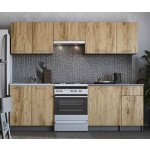 Halmar Kuchyňská linka DARIA 240 antracyt/dub wotan – Sleviste.cz