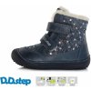 Dětské kotníkové boty D.D.Step dívčí zimní obuv W063-333AL modrá