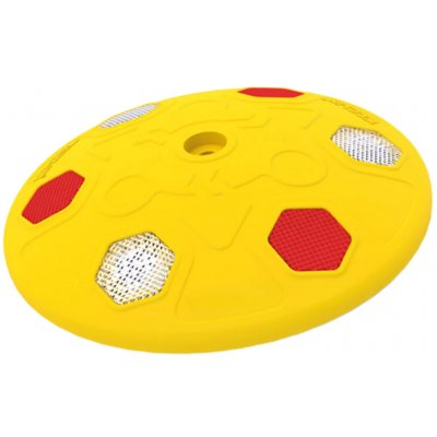 Žlutý plastový (PPC) dopravní kulatý knoflík FLOMA RB46 - průměr 14 cm, výška 2,5 cm – Zboží Dáma