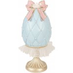Modré vajíčko na podstavci se sukýnkou a mašlí - Ø 12*28 cm - Clayre & Eef – Hledejceny.cz