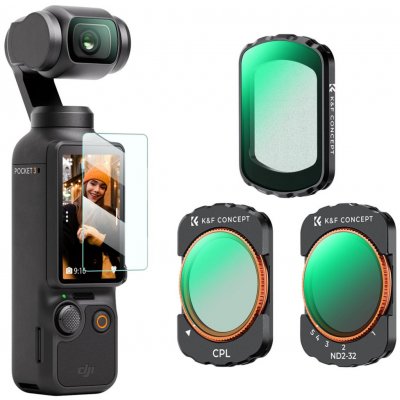 KF Concept sada magnetických filtrů pro DJI Osmo Pocket 3 / 4 (CPL+Black Diffusion 1/4+ND2-32) SKU.2148 – Zboží Živě