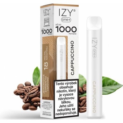 IZY VAPE IZY ONE+ Cappucino 18 mg 1000 potáhnutí – Zboží Dáma