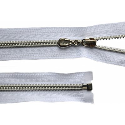 Prima-obchod Spirálový zip se stříbrnými zoubky No 5 délka 80 cm, barva Bílá – Hledejceny.cz