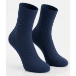 Ponožky 100% bavlna ČESKÁ VÝROBA jemný lem žebrované tmavě šedá – Sleviste.cz