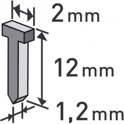 EXTOL PREMIUM hřebíky, balení 1000ks, 12mm, 2,0x0,52x1,2mm – Zboží Mobilmania